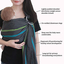 Load image into Gallery viewer, Vlokup Baby Sling Ring Sling Carrier Wrap | Extra Soft Lightweight Cotton Baby Slings for Infant, Toddler, Newborn and Kids | Great Gift, Lightly Padded Adjustable Nursing Cover Grey Rainbow
