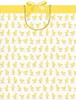 Caspari Ducks Jumbo Gift Bag in Yellow, 16 x 8 x 20 Inches