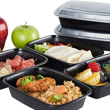 Load image into Gallery viewer, NutriBox 28 OZ Meal Prep Plastic Food Storage Containers 1 Compartment with lids- BPA Free Reusable Lunch Bento Box - Microwave, Dishwasher and Freezer Safe, Portion Control (Black, 20 Pack)
