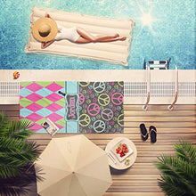 Load image into Gallery viewer, RNK Shops Harlequin &amp; Peace Signs Beach Towel (Personalized)
