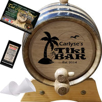 3 Liter Personalized Tiki Bar (D) American Oak Aging Barrel - Design 050