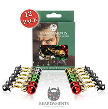Load image into Gallery viewer, Beardaments Beard Ornaments - The Original 12pc Colorful Christmas Facial Hair Baubles for Men in The Holiday Spirit, Easy Attach Mini Mustache, Sideburns, Festive Red, Green, Gold, Silver Mix
