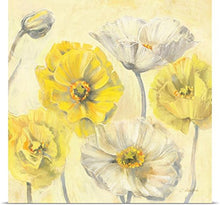 Load image into Gallery viewer, GREATBIGCANVAS Entitled Gold and White Contemporary Poppies II Poster Print, 48&quot; x 48&quot;, Multicolor
