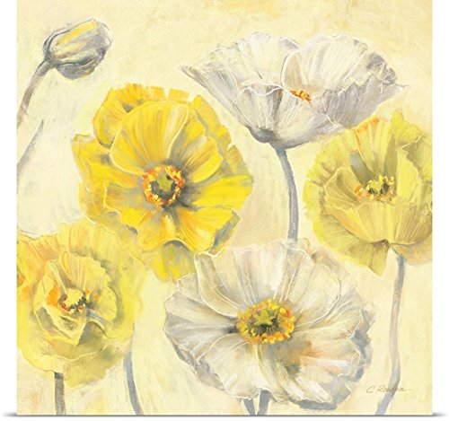 GREATBIGCANVAS Entitled Gold and White Contemporary Poppies II Poster Print, 48