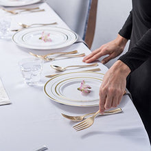 Load image into Gallery viewer, Stock Your Home 125 Gold Plastic Forks, Looks Like Gold Cutlery - Solid, Durable and Heavy Duty Plastic Forks - Perfect Utensils for Parties, Weddings and Catering Events
