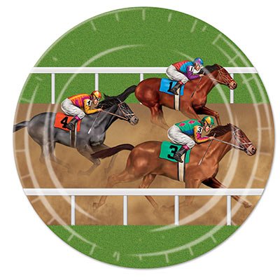 Beistle Horse Racing Plates (Pack of 3),multi