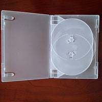 6 Pack Frosty Standard Size Triple 3 DVD Case Box 14mm Three Discs Holder W Flap