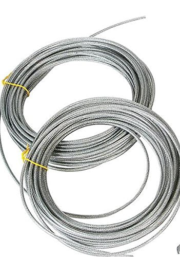 50-250 Ft Clothesline Cable, Vinyl Coated Heavy Duty 2000 Lb. Flexible, Long-Lasting The Best for Washline Pulleys (250 ft)