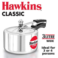 Load image into Gallery viewer, HAWKIN Classic CL3W 3-Liter New Improved Aluminum Wide Mouth Pressure Cooker, Small, Silver
