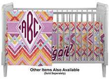 Load image into Gallery viewer, Ikat Chevron Crib Skirt (Personalized)
