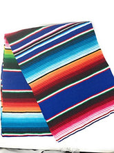 Load image into Gallery viewer, Mexitems Large Authentic Mexican Blankets Serape Blanket 84&quot; X 60&quot; (Pick Your Color) Pattern Might Vary Slightly (Royal Blue) Zarape
