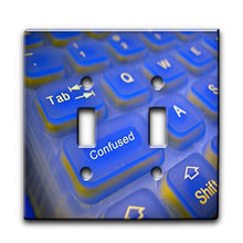 Load image into Gallery viewer, Keyboard Confused - Decor Double Switch Plate Cover Metal
