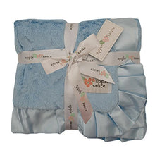 Load image into Gallery viewer, Applesauce Satin Trimmed Baby Blanket, Blue

