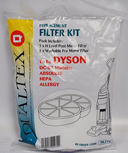 Qualtex Replacement Filter Kit 1 HEPA 1 Pre Motor FIL279 Designed to Fit Dyson DC-07