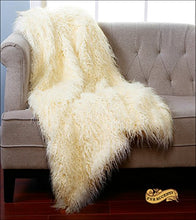 Load image into Gallery viewer, Thick Off White Mongolian Faux Fur Throw Blanket/Bedspread/Bedding/Minky Cuddle Fur Lining (4&#39;x5&#39;)
