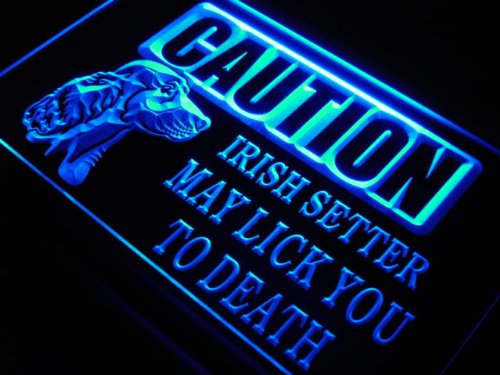 Caution Irish Setter Lick Dog LED Sign Neon Light Sign Display s182-b(c)