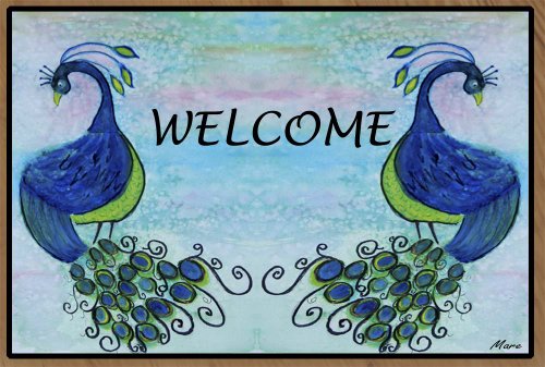 Peacocks Welcome Door Floor Mat From Art (18 x 24)