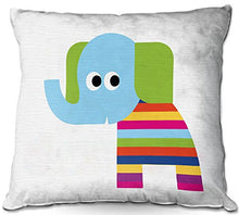 Load image into Gallery viewer, Outdoor Patio Couch Quantity 1 Throw Pillows from DiaNoche Designs by Angelina Vick - Rainbow Elephant
