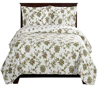 Royal Hotel Bedding Carrie Oversized Coverlet Set, Luxury Printed Design Quilt, Bedspread Set - Filled Quilts - Fits Pillow top Mattresses - 3PC Set - Queen Size