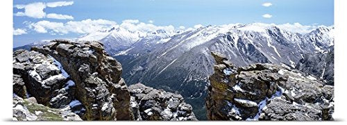GREATBIGCANVAS Entitled Colorado, Rocky Mountain National Park, Panoramic View of Snowcapped Mountain Range Poster Print, 90