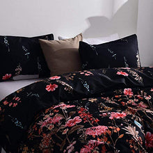 Load image into Gallery viewer, Leadtimes Cute Black Duvet Cover Set Queen Flower Bedding Sets with 90X90 Duvet Cover and 2 Pillowcases(Queen, Style8)
