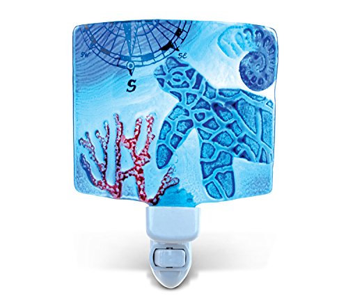 Puzzled Nightlight - Sea Turtle Glass dcor - Ocean Sea Life Collection - Unique Gift and Souvenir - Item #9743