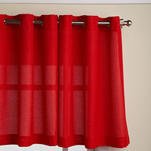 Load image into Gallery viewer, LORRAINE HOME FASHIONS, Red Jackson 58 x 36-inch Tier Curtain Pair, 58&quot; x 36&quot;
