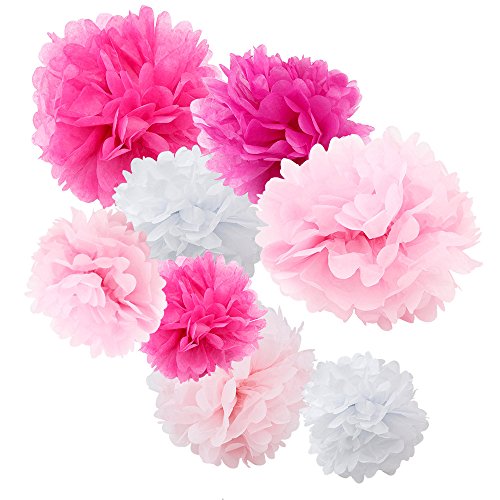 WYZworks Set of 8 (Assorted Pink and White Color Pack) 8