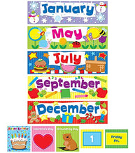 Load image into Gallery viewer, Carson Dellosa Deluxe Calendar Pocket ChartChildrens Monthly Wall Chart for Classroom Learning with Day, Week, Holiday Cards and Storage Pouches (25&quot; x 35&quot;)
