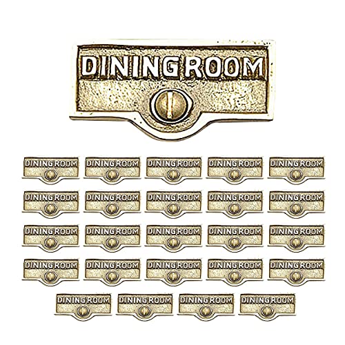 25 Switch Plate Tags DINGING ROOM Name Signs Labels Brass | Renovator's Supply