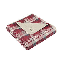 Load image into Gallery viewer, Woolrich Tasha Luxury Quilted Throw Red 50x70 Plaid Premium Soft Cozy 100% Cotton For Bed, Couch or Sofa
