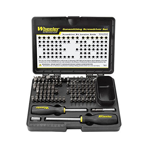 Wheeler Engineering 89-Piece Deluxe Gunsmithing Screwdriver Set with Durable Construction and Storage Case for Gunsmithing and Maintenance