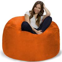 Chill Sack Bean Bag Chair: Giant 4' Memory Foam Furniture Bean Bag - Big Sofa with Soft Micro Fiber Cover - Orange