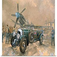 GREATBIGCANVAS Entitled Bentley and Spitfire Oil on Canvas Poster Print, 60