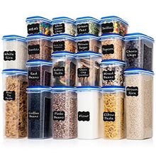 Load image into Gallery viewer, Shazo Food Storage Containers 40-Piece Set (20 Container Set) - Airtight Dry Food with Innovative Dual Utility Interchangeable Lid, FREE 14 pc Measuring Cups/Spoons, One Lid Fits All, Freezer Safe
