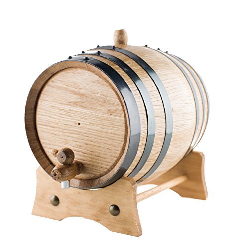 3 Liter American Oak Aging Barrel | Handcrafted using American White Oak | Age your own Whiskey, Beer, Wine, Bourbon, Rum, Tequila & More.