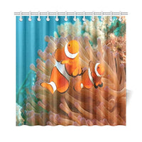 CTIGERS Shower Curtain for Kids Underwater World Beautiful Fishes and Corals Polyester Fabric Bathroom Decoration 72 x 72 Inch