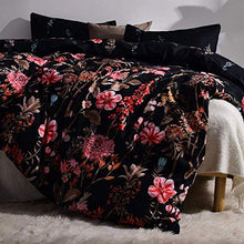 Load image into Gallery viewer, Leadtimes Floral Duvet Cover Set Bedding Twin Size Single Leaf Black Bedding Set with 1 Boho Duvet Cover and 1 Pillowcase(Twin, Style8)
