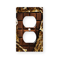 Gold Milk Chocolate Bar Wrapper - Decor Single Switch Plate Cover Metal