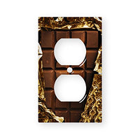 Gold Milk Chocolate Bar Wrapper - AC Outlet Decor Wall Plate Cover Metal