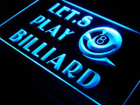 Billiard Let's Play Pool Room LED Sign Neon Light Sign Display s086-b(c)