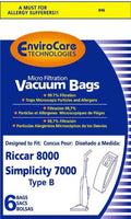 Riccar Paper Bag, 8000 8900 SIM 7000 Type B Micro 6PK