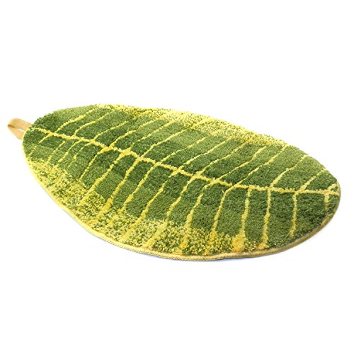 Riverbyland Green Bath Rugs Leaf Shape 30 x 18 