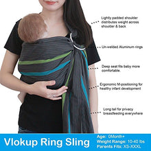 Load image into Gallery viewer, Vlokup Baby Sling Ring Sling Carrier Wrap | Extral Soft Lightweight Cotton Baby Slings for Infant, Toddler, Newborn and Kids | Great Gift, Lightly Padded Adjustable Nursing Cover Gray Wave
