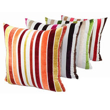Load image into Gallery viewer, Queenie - 2 Pcs Chenille Stripe Decorative Pillowcase Cushion Cover for Sofa Throw Pillow Case Available in 15 Colors &amp; 5 Sizes (24&quot; x 24&quot; (60 x 60 cm), 054)
