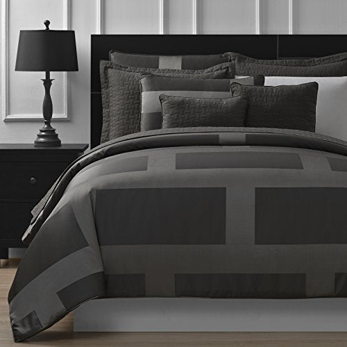 Comfy Bedding Frame Jacquard Microfiber King 5-piece Comforter Set, Gray