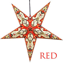Load image into Gallery viewer, Set of Two Beautiful Print Star Lantern - Mix and Match! (Red)
