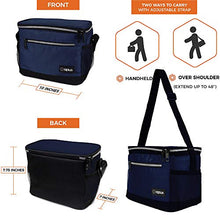 Load image into Gallery viewer, OPUX Premium Lunch Box, Insulated Lunch Bag for Men Women Adult | Durable School Lunch Pail for Boys, Girls, Kids | Soft Leakproof Medium Lunch Cooler Tote for Work Office | Fits 8 Cans (Navy)
