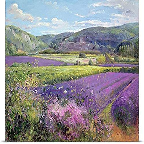 GREATBIGCANVAS Entitled Lavender Fields in Old Provence Oil on Canvas Poster Print, 60