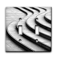 Steps Wavy - Decor Double Switch Plate Cover Metal
